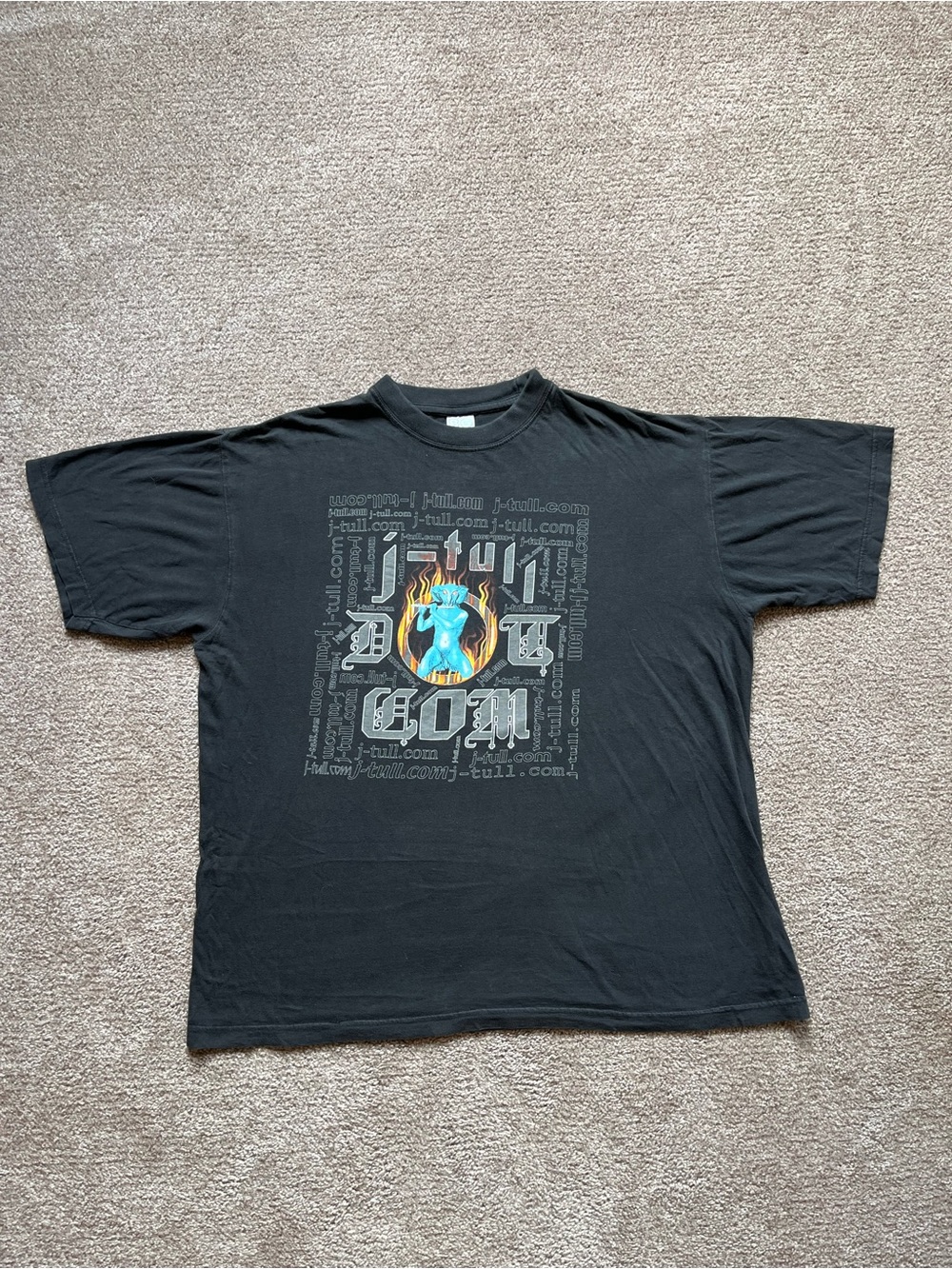 VTG ‘99 Jethro Tull J-Tull Dot Com European Tour Faded Black Band Tee
